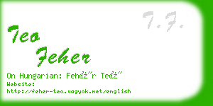 teo feher business card
